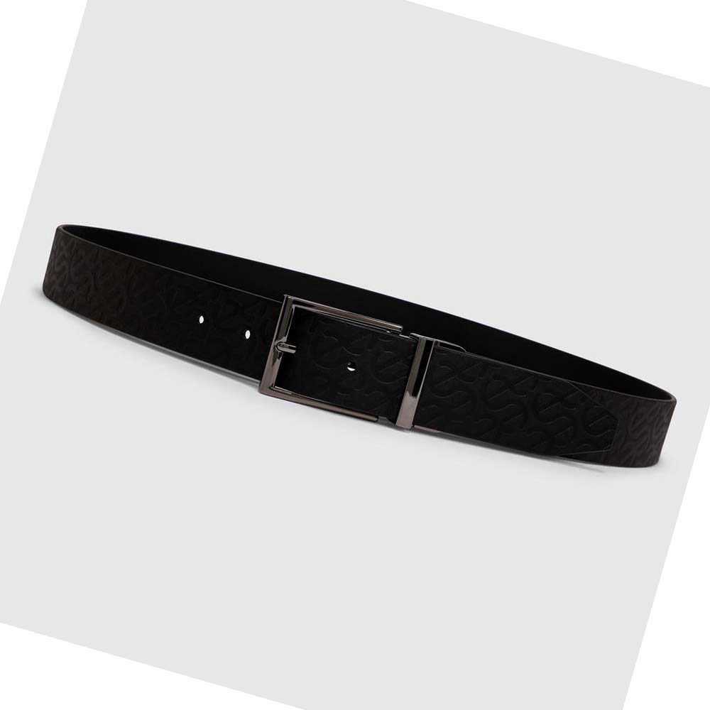 Men\'s Ecco Italian Reverse Belts Black | SG 812UZG